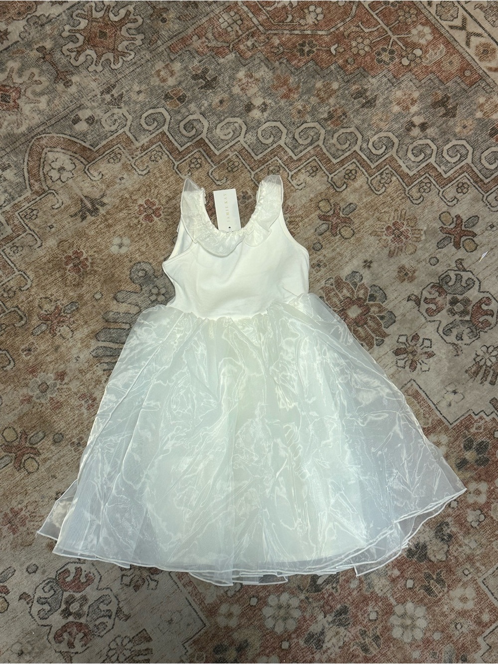 Jamie Kay White Organza Lace-Collar Party Dress